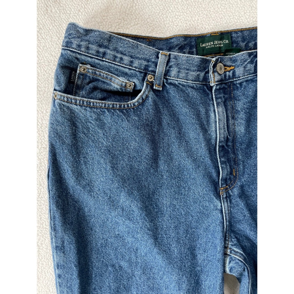 Vintage 90s Lauren Ralph Lauren Womens 34 Jeans Blue High Rise Straight Leg - Picture 8 of 16